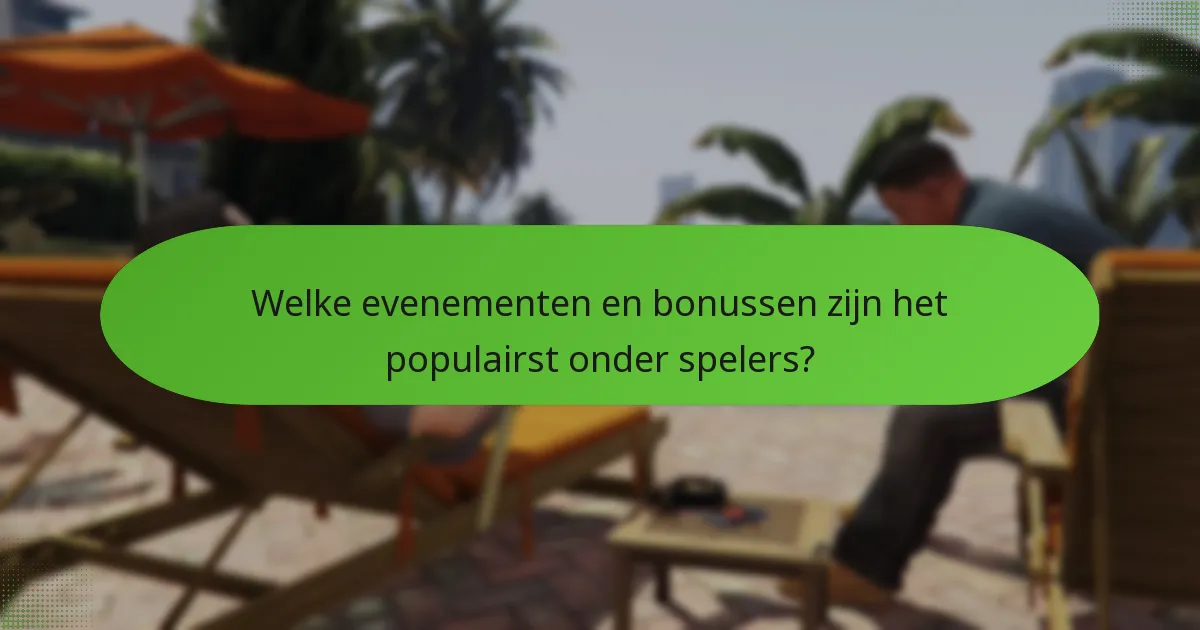 Welke evenementen en bonussen zijn het populairst onder spelers?